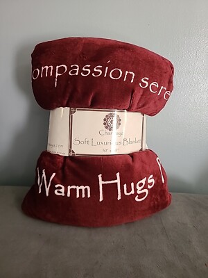 Chanasya Sherpa Microfiber Throw Blanket Positive Healing Thoughts Red 50'' x 65''