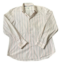 Express Shirt Mens Large Pink with Stripes Dress Button Up L/S EUC