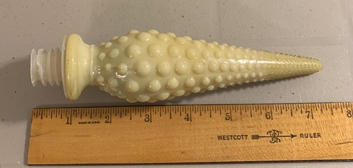 Vintage Rare Milk Glass Pressed Fruit Empoli Decanter Bottle MCM - Picture 4 of 8