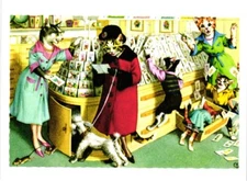 Oversized Postcard Dressed Cats at Card Store