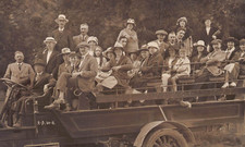 POSTCARD SOCIAL HISTORY JERSEY  PLEMONT ST PETER'S VALLEY CHARBANC OUTING c1920