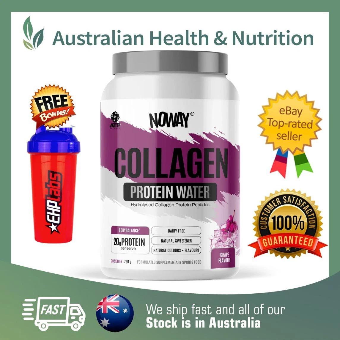 ATP SCIENCE NOWAY COLLAGEN PROTEIN WATER 750GM + FREE SAME DAY POST & SHAKER
Opens in a new window o