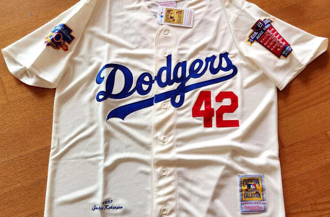 Jackie Robinson Brooklyn Dodgers #42 Majestic Cooperstown Collection  Throwback Jersey - White