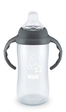 NUK Learner Cup, 10 Ounce, Tritan Gray Star   BPA Free, Spill Proof Sippy Cup