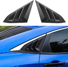 Rear Side Window Louvers Racing Style Triangular Window Glass matt black