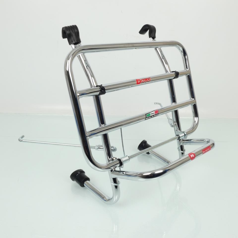 Porte-bagages Faco chromé pour Vespa PXE 200 Piaggio 1981-2001