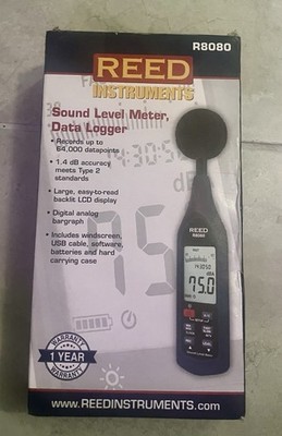 Reed Instruments Model R8080 Sound Level Meter, Datalogger w/Bargraph, 30-130 dB