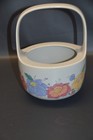 Design Rosenthal Henkel Gefäß grau Blumen - 25 cm hoch - Durchmesser 17,5 cm