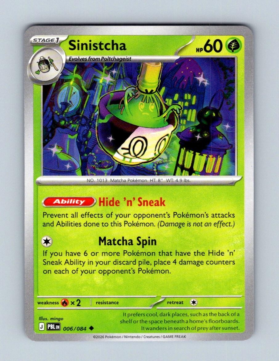 Sinistcha 006/084 Uncommon Pitch Black Pokemon Near Mint