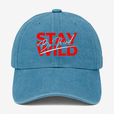 Stay Wild Baseball Cap Trendy Streetwear Vintage Washed Adjustable Hat