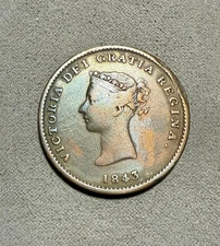 1843 New Brunswick Half Penny