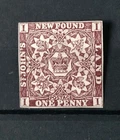 NEWFOUNDLAND SG 1 1D BROWN PURPLE MINT NO GUM CAT £200