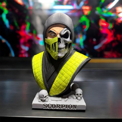 #ad Mortal Kombat II Scorpion Undead Bust 3D Printed Hand Painted 7” $40.00