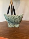 Mid Century Modern Aqua Splatter Speckled Pottery Planter 265 B USA 3” X 4.5”