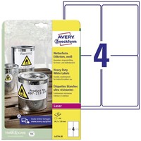 Avery Zweckform L4774-20 Wetterfeste Folienetiketten 80 Stk 99.1X139Mm A4 Weiß