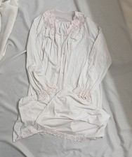 Vintage Shadowline Nightgown Medium Blush Pink Lace Trim Full Length USA Made