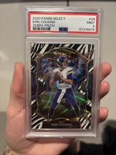 2020 panini select kirt cousins zebra prizm #24 PSA 9