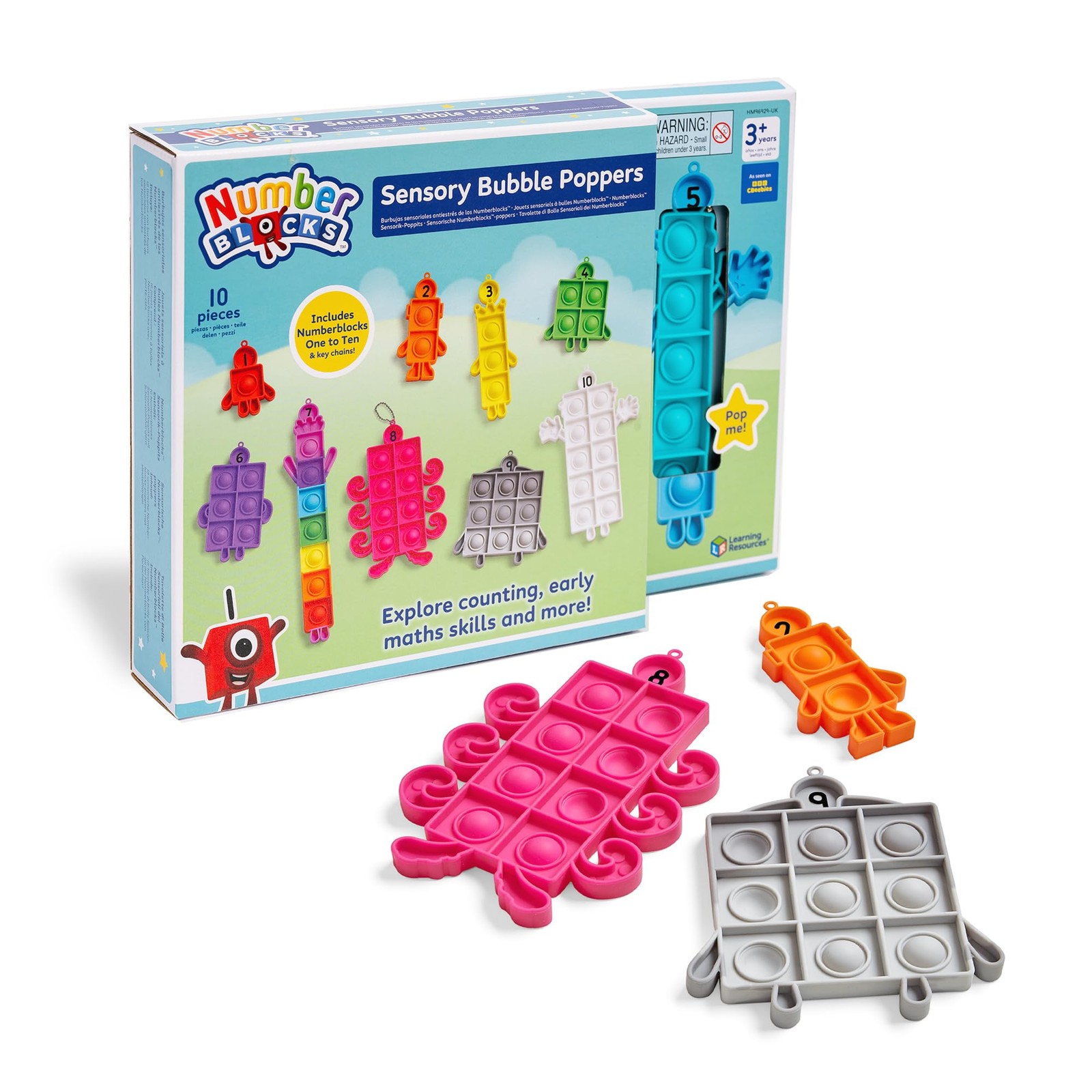 Learning Resources Numberblocks Sensory Bubble Poppers Push Pop Fidget Toys Ke 6290₽