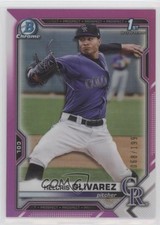 2021 Bowman Chrome Prospects Fuchsia Refractor 68/199 Helcris Olivarez s7f