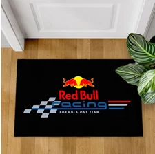 Red Bull Racing F1 Team Doormat – Polyester Felt Garage Decor Rug, 2 Sizes