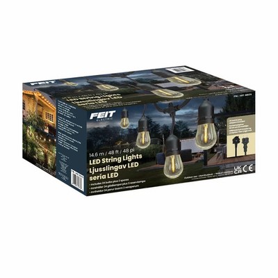 Feit Electric 48ft 24-LED Innen Außen Wetterfeste Lichterkette - Brandneu