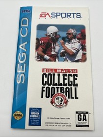Bill Walsh College Football (Sega CD, 1993) CIB Complete w/ Registration Card
