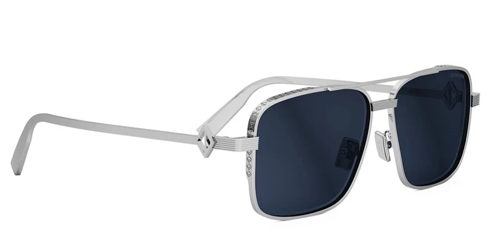 GAFAS DE SOL AUTÉNTICAS LENTES PLATEADAS/AZULES BRILLANTES CHRISTIAN DIOR DIAMOND S9F F0B0 58-13 Foto 3 de 4