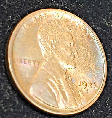 1928-D Lincoln cent , Brown uncirculated , some pretty toning