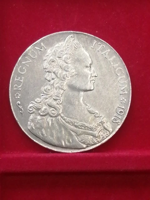 REGNO TALLERO ITALUCUM 1918 RIPRODUZIONE IN ARGENTO - Immagine 3 di 4