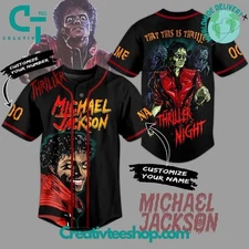 Michael Jackson Thriller Night Custom Name Baseball Jersey