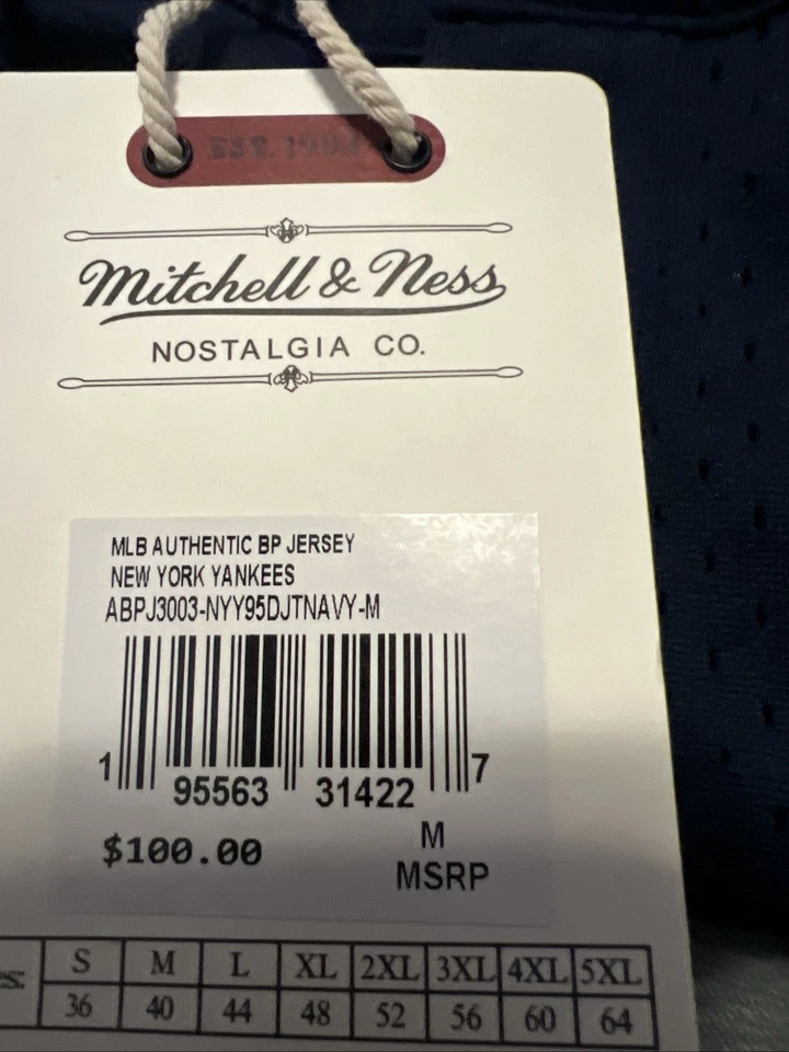 MEDIUM Derek Jeter NY Yankees Mitchell Ness Cooperstown 1995 BP Jersey - Image 2 of 4