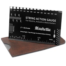 String Action Gauge Ruler Upgraded Guitar String Height Gauge with Inch & Met...