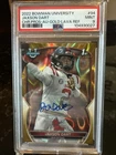 2022 Bowman U Chrome Jaxson Dart 1st Gold Lava Auto RC /50 PSA 9 NY Giants