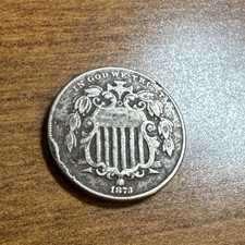 1873 Shield Nickel VF details - rim bumps, corrosion
