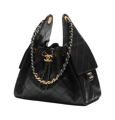 CHANEL Diamond Grid Double C Logo Handheld Shoulder Bag Women's