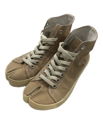 Maison Margiela Tabi High Top Sneakers Beige Canvas EU 36 Women's Shoes