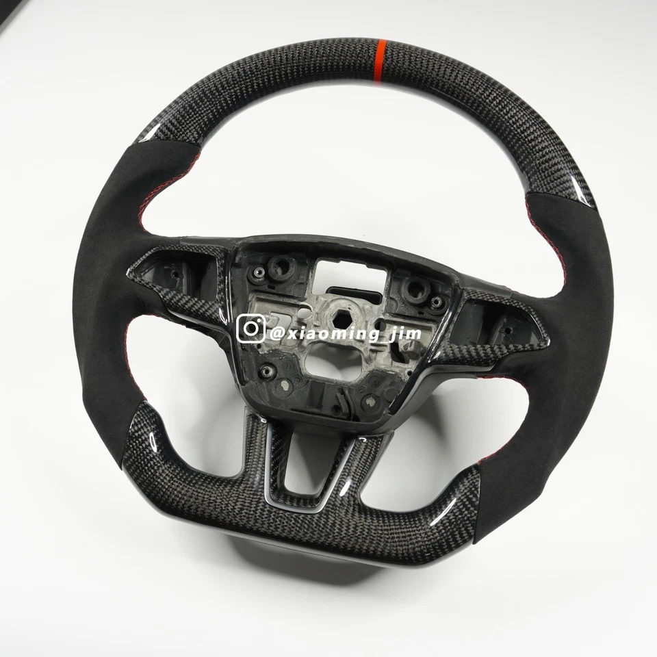 Volante Alcantara de fibra de carbono real para Ford Focus ST/RS Foto 3 de 4