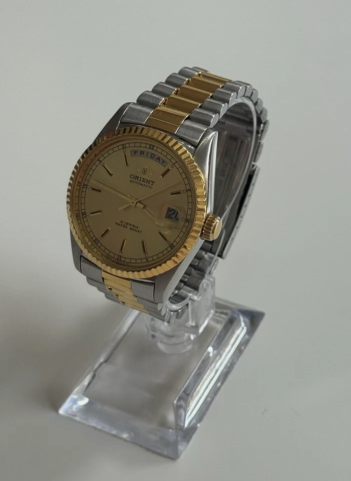 Orient President 5839 Automatic Day/Date Two-Tone Gold Dial 36mm Watch - Image 4 of 4