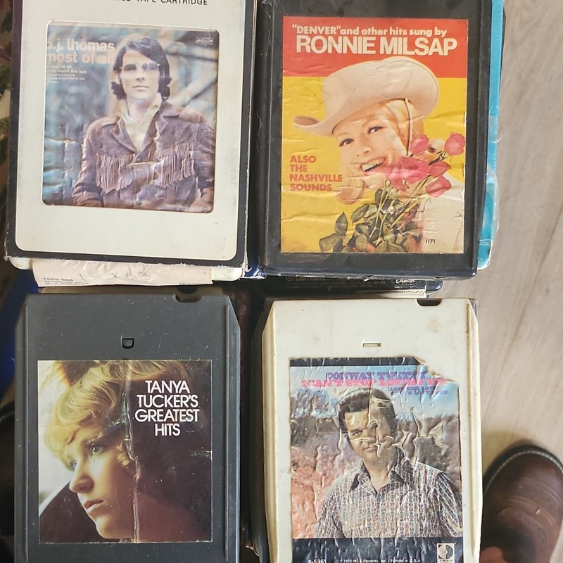 Country 8-Track Cartridge Lot of 4 Stereo Albums: Thomas, Milsap, Twitty, Tucker