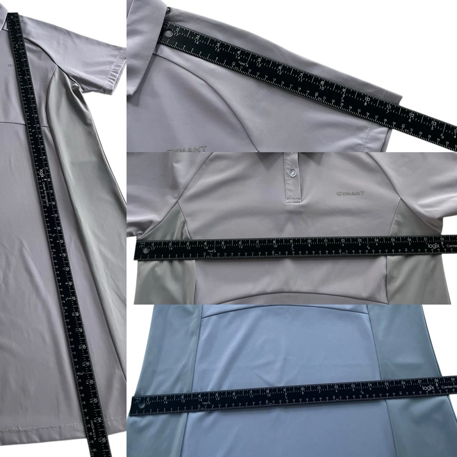 VETEMENTS Gymant Donna L Grigio Viola Colorblock Maniche Corte Colletto Polo Abito Sportivo