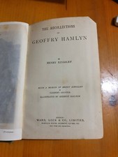 The Recollections Of Geoffrey Hamlyn. Henry Kingsley. Book. Novel. c1910