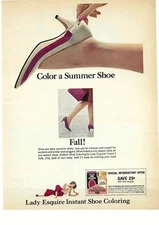 1964 LADY ESQUIRE INSTANT SHOE COLORING Vintage Magazine Print Ad