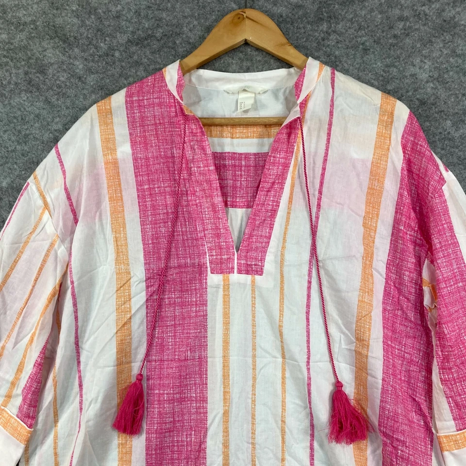 Top túnica boho manga 3/4 multicolor pequeña de gran tamaño para mujer H&M 17601 Foto 2 de 4