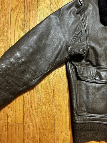 VTG 60’s G-1 US Navy LEATHER FLIGHT JACKET RALPH EDWARDS SPORTSWEAR Men 40 - Picture 5 of 16