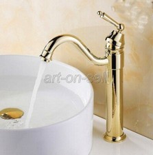 Gold Color Brass Bathroom Kitchen Sink Faucet 360 Degree Swivel Spout Basin Taps
