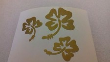 10x Gold Hibiskus Blume Auto Autoaufkleber Van Wohnwagen LKW Wohnmobil