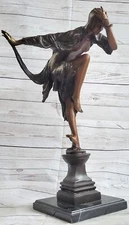 Ankara Snake Dancer Art Deco Bronze Sculpture Statue Colinet Chiparus Marble Bas