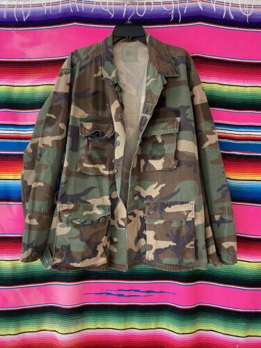 Vintage 80’s Military Jacket Mens Large Distressed