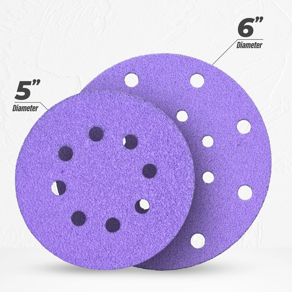 Sanding Discs Pads for Orbital Sander Circular Hook & Loop - 125mm 5" 150mm 6" - image 3 of 4