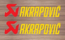 (2 Pcs) AKRAPOVIC Die-cut Stickers Decals HEAT PROOF RESISTANT EXHAUST STICKER 